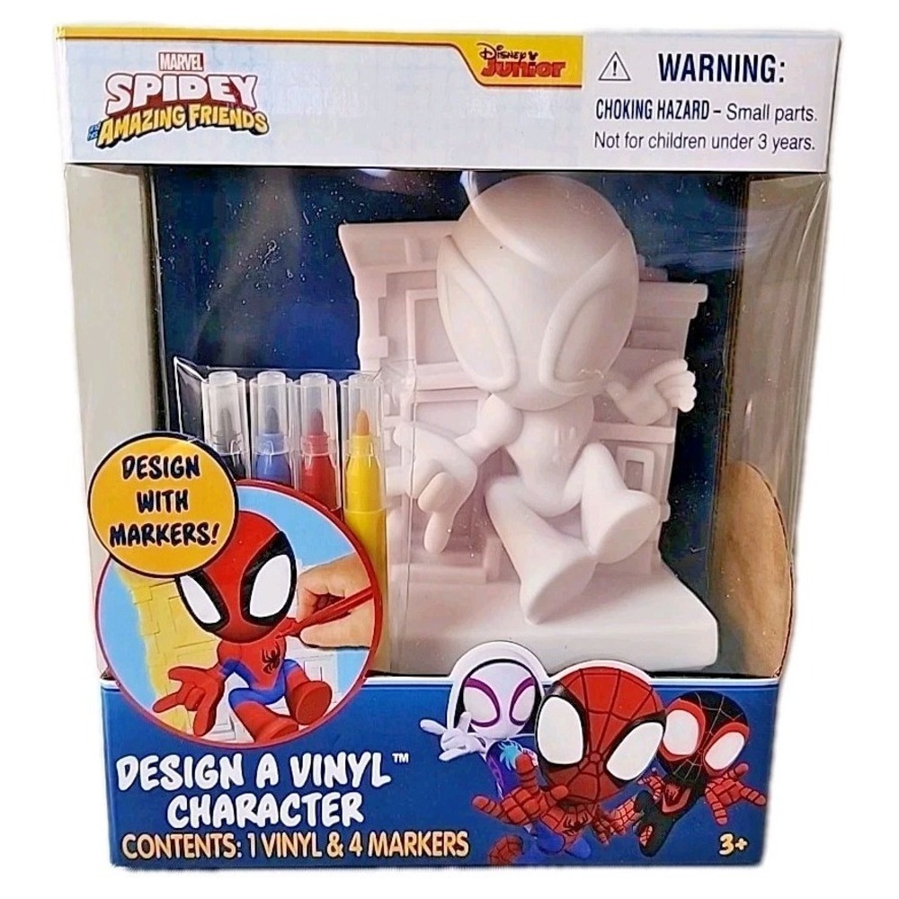 NIB Marvel Spidey & His Amazing Friends "Design A Vinyl Figure" w/4 Markers New